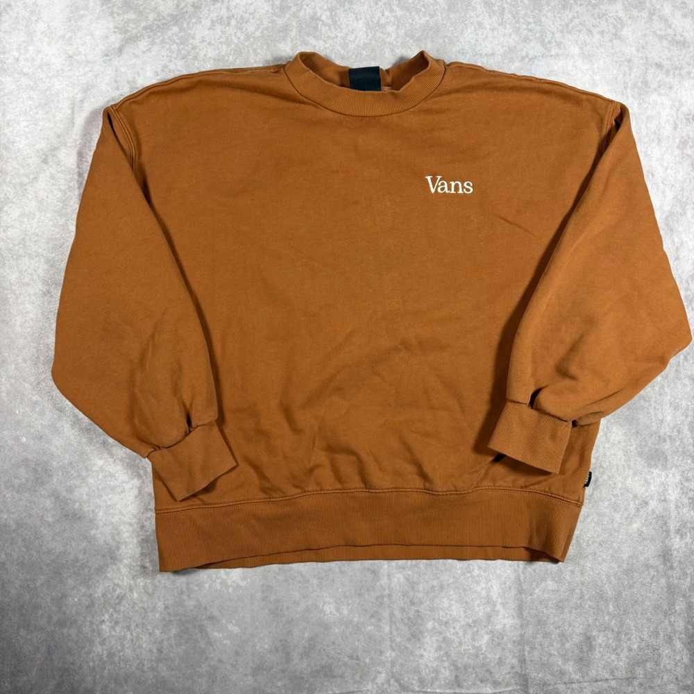 Vans Off The Wall Floral Graphic Sweatshirt Clay Orange Large Skater Streetwear